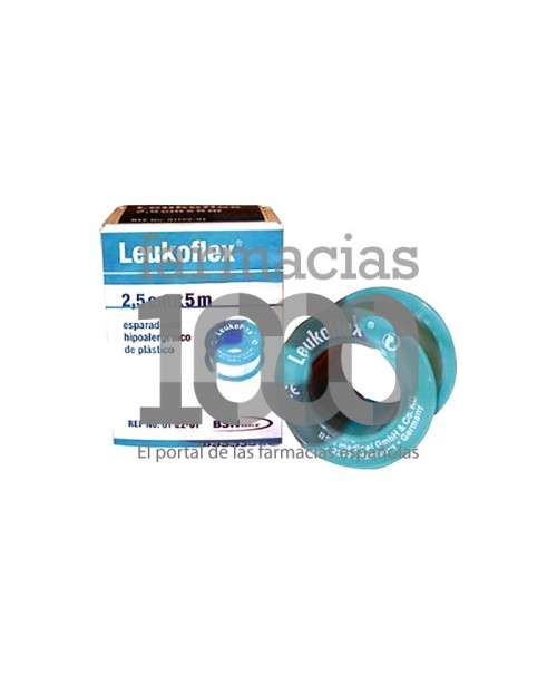 Leukoflex esparadrapo hipoalergénico de plástico 5MX2,5cm 1UD
